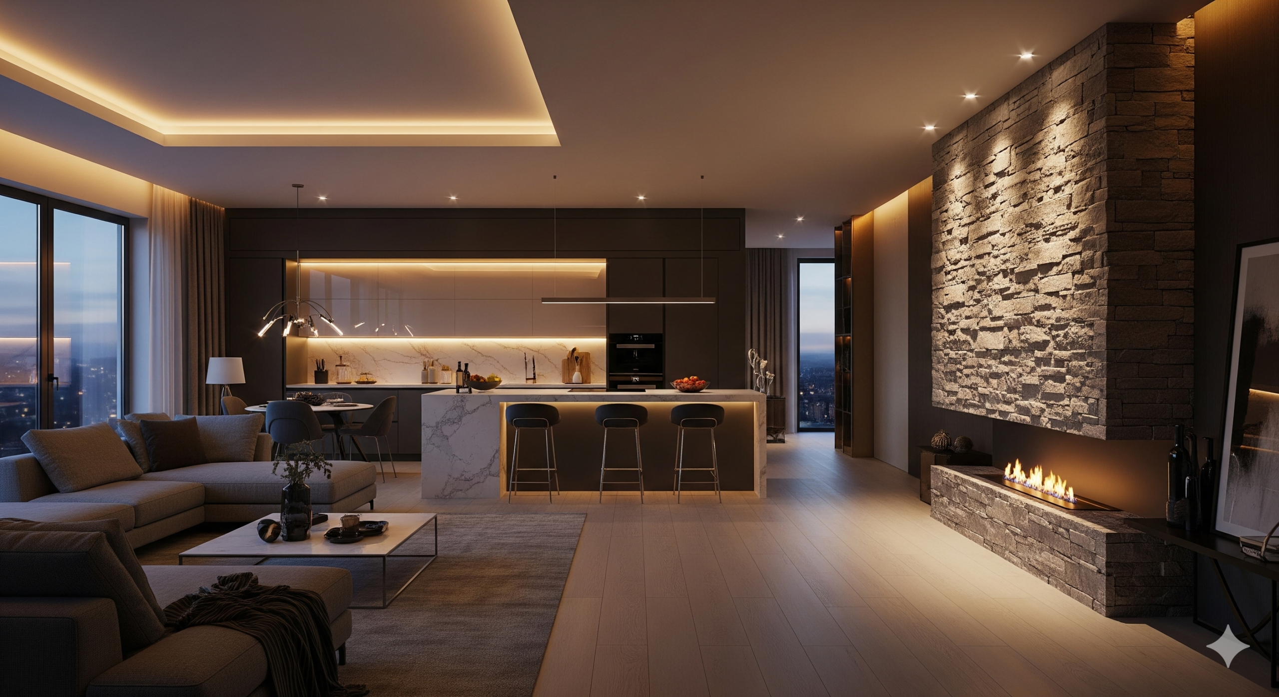 Studio with good lighting design